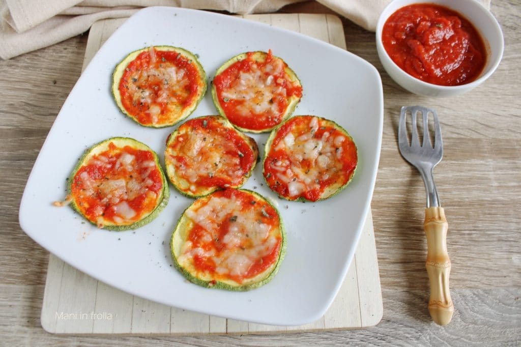 Zucchini Mini Pizzas with Tomato and Mozzarella