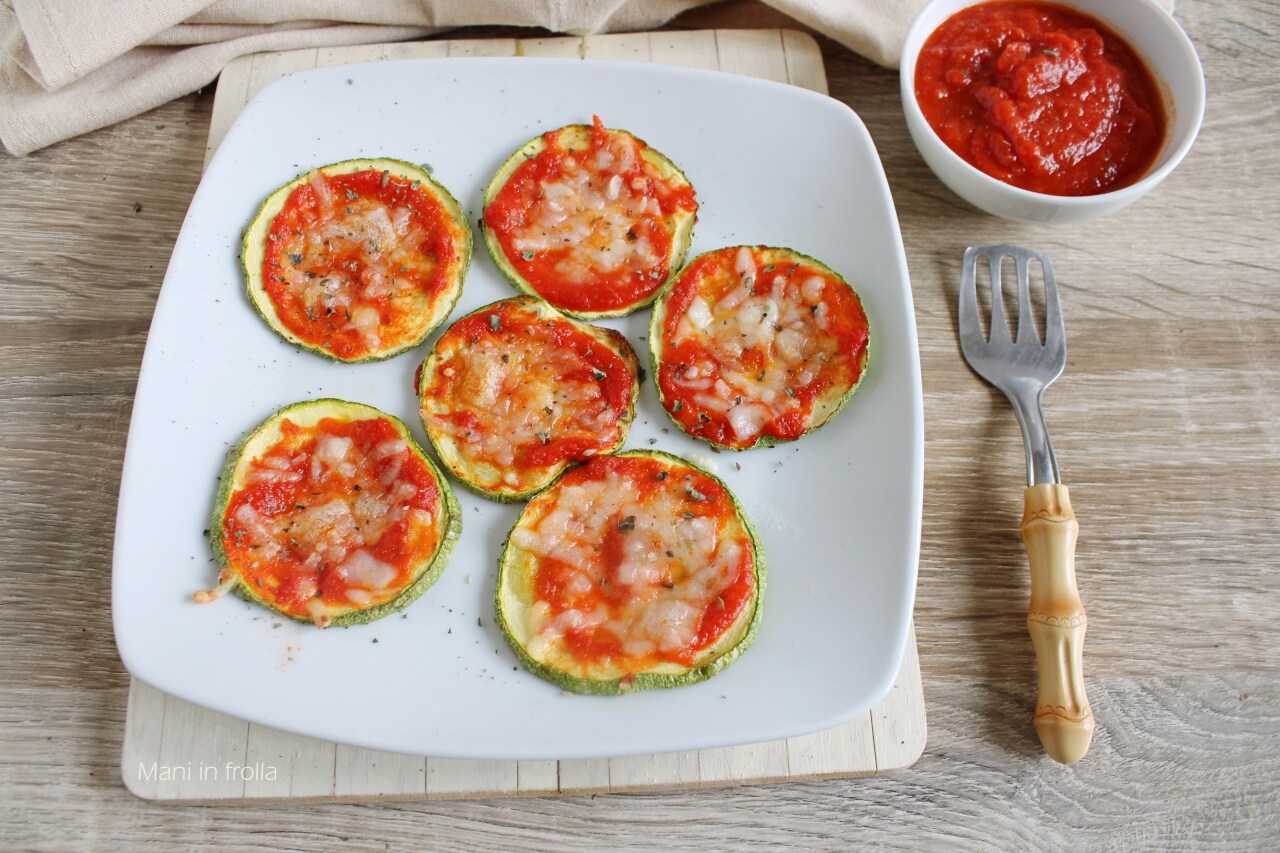 Zucchini Mini Pizzas with Tomato and Mozzarella
