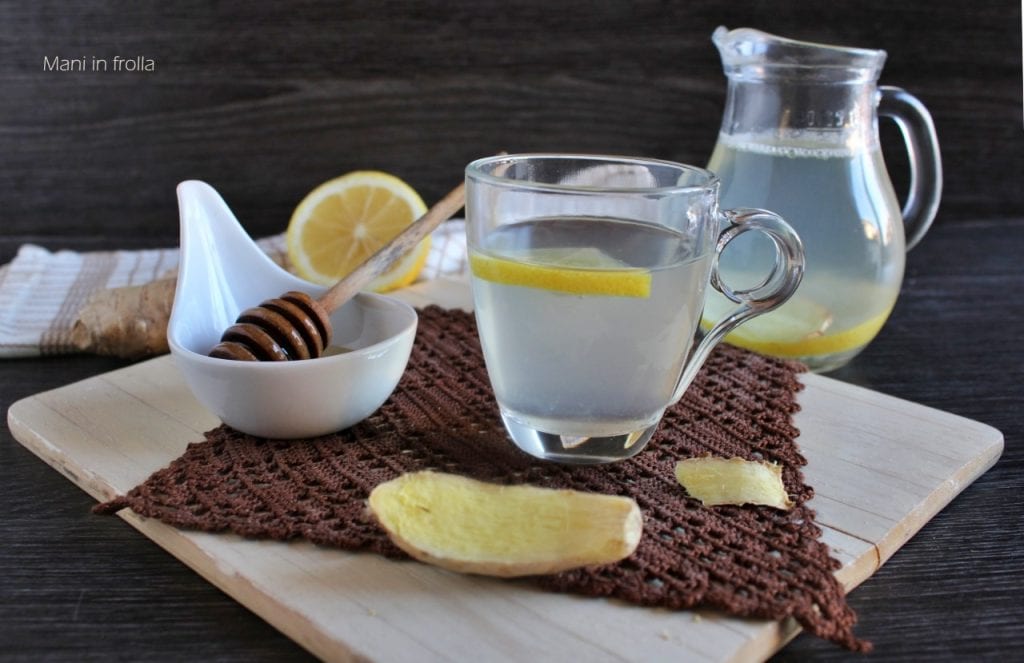 ginger, lemon, and honey herbal tea