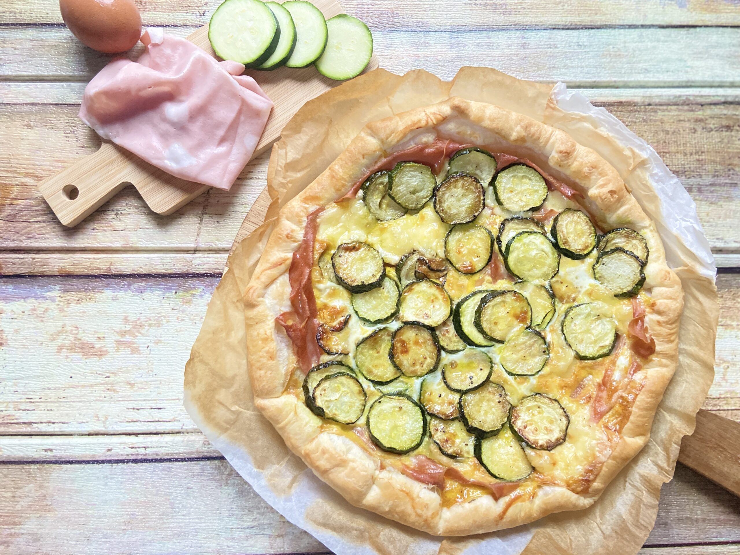 Savory Tart with Zucchini and Mortadella
