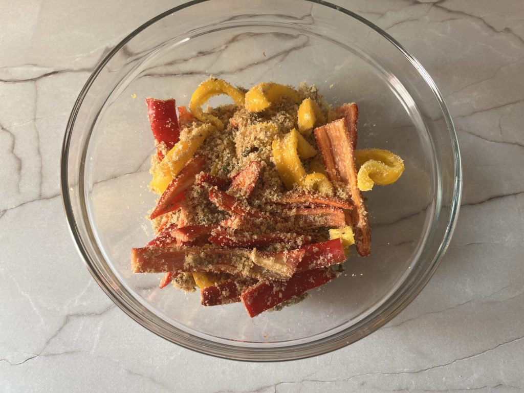 Gratinated Peppers with Anchovies and No Cheese, Only 3 Ingredients for a Side Dish that Rocks!