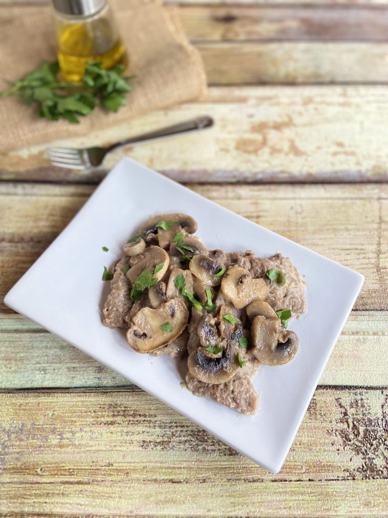 Veal Scaloppine with Champignon Mushrooms