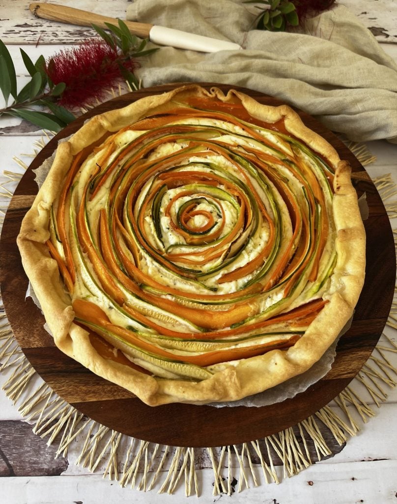 Two-tone zucchini and carrot pie