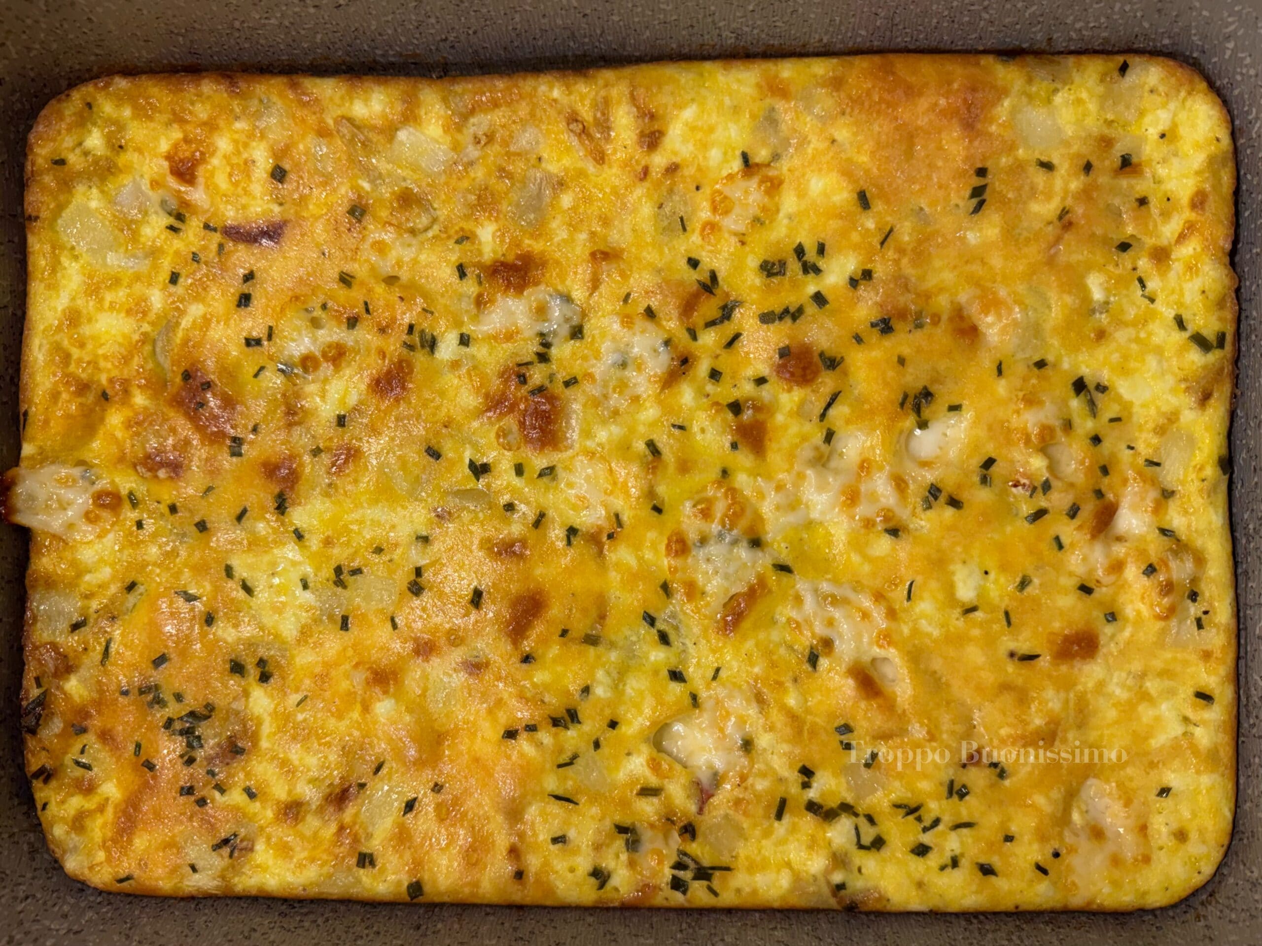 Fluffy Baked Frittata with Ricotta, Provola, and Onions