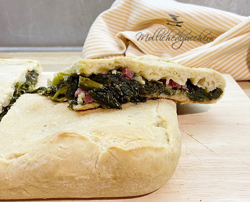 Focaccia with Broccoli Rabe and Salami