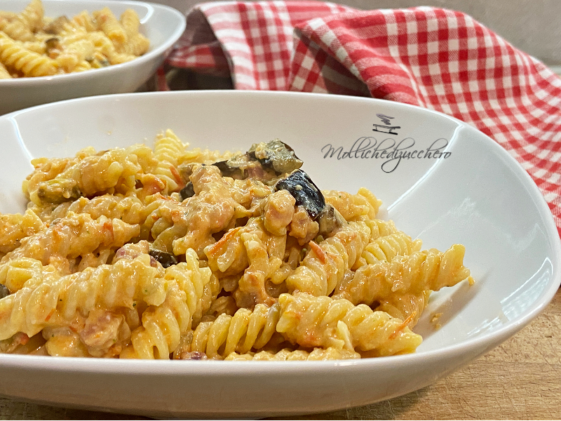 Pasta with Cherry Tomato and Eggplant Cream