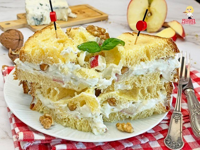 Gorgonzola, Apple and Walnut Club Sandwich