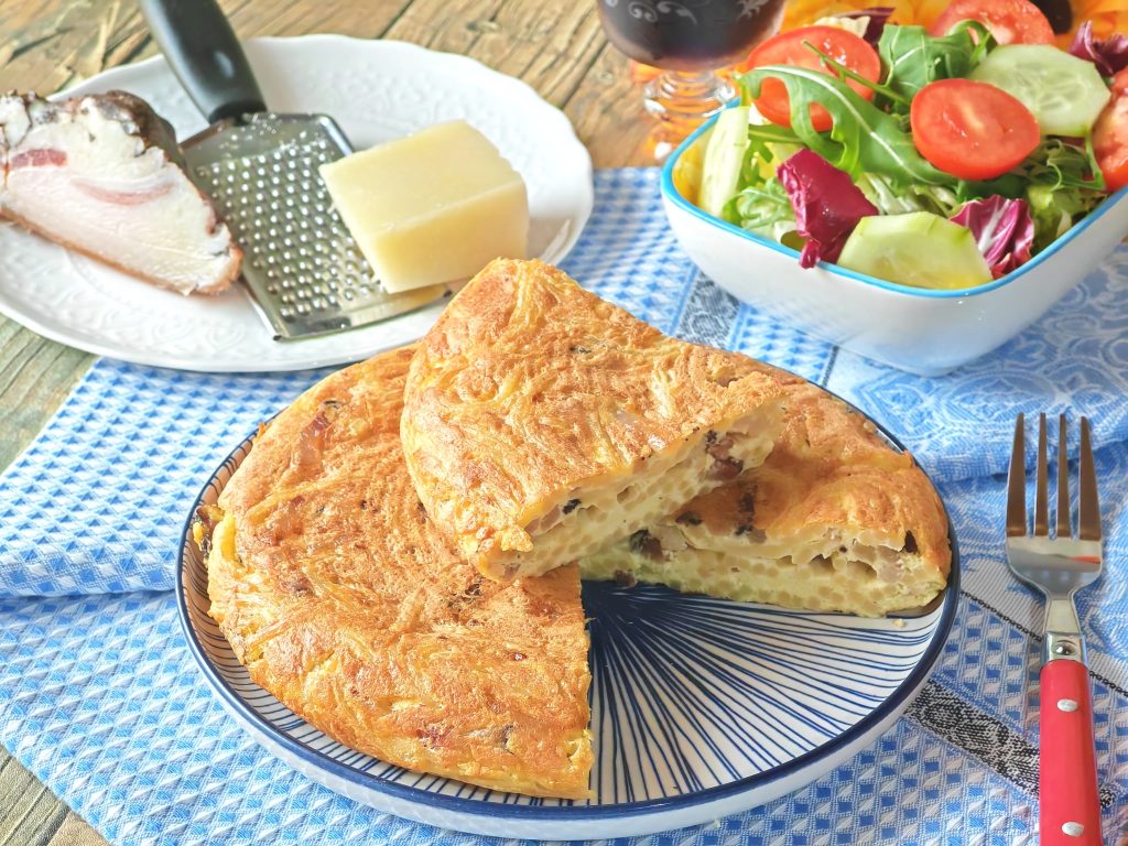 Spaghetti Frittata Carbonara Style