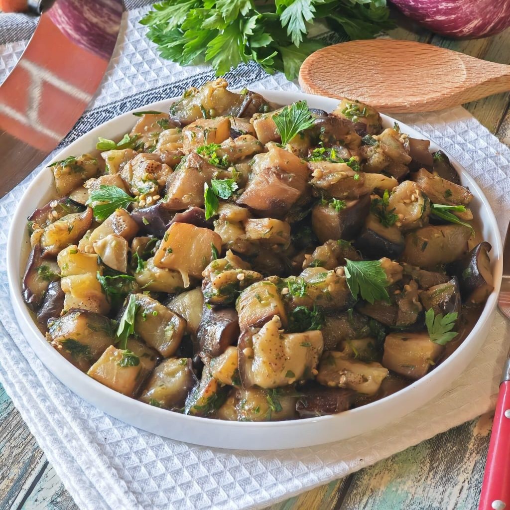 Savory Eggplants in a Skillet