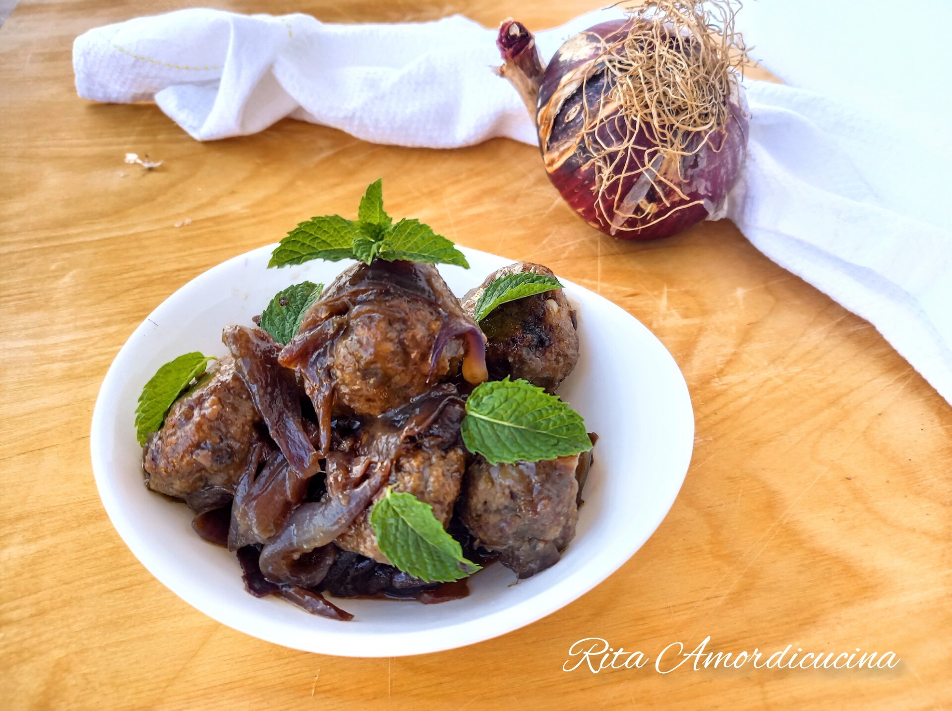 Tuna Meatballs with Caramelized Onions