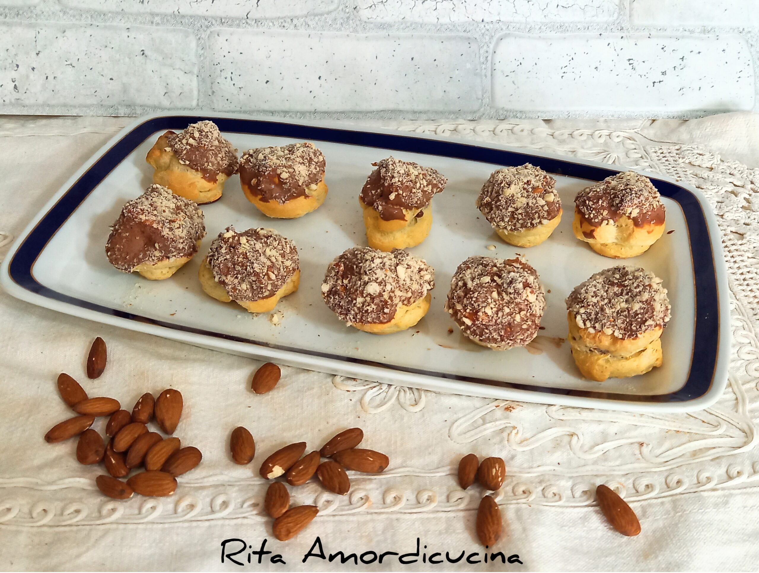 Cream Puffs with Chocolate Custard