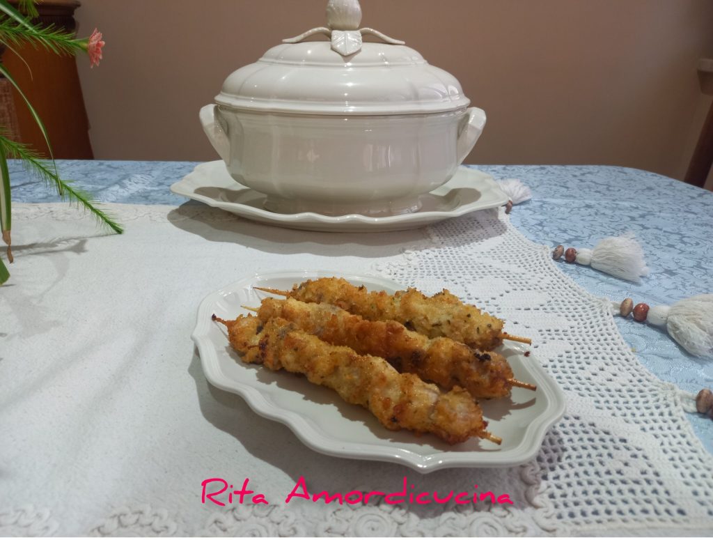 Sand-Coated Salmon Skewers