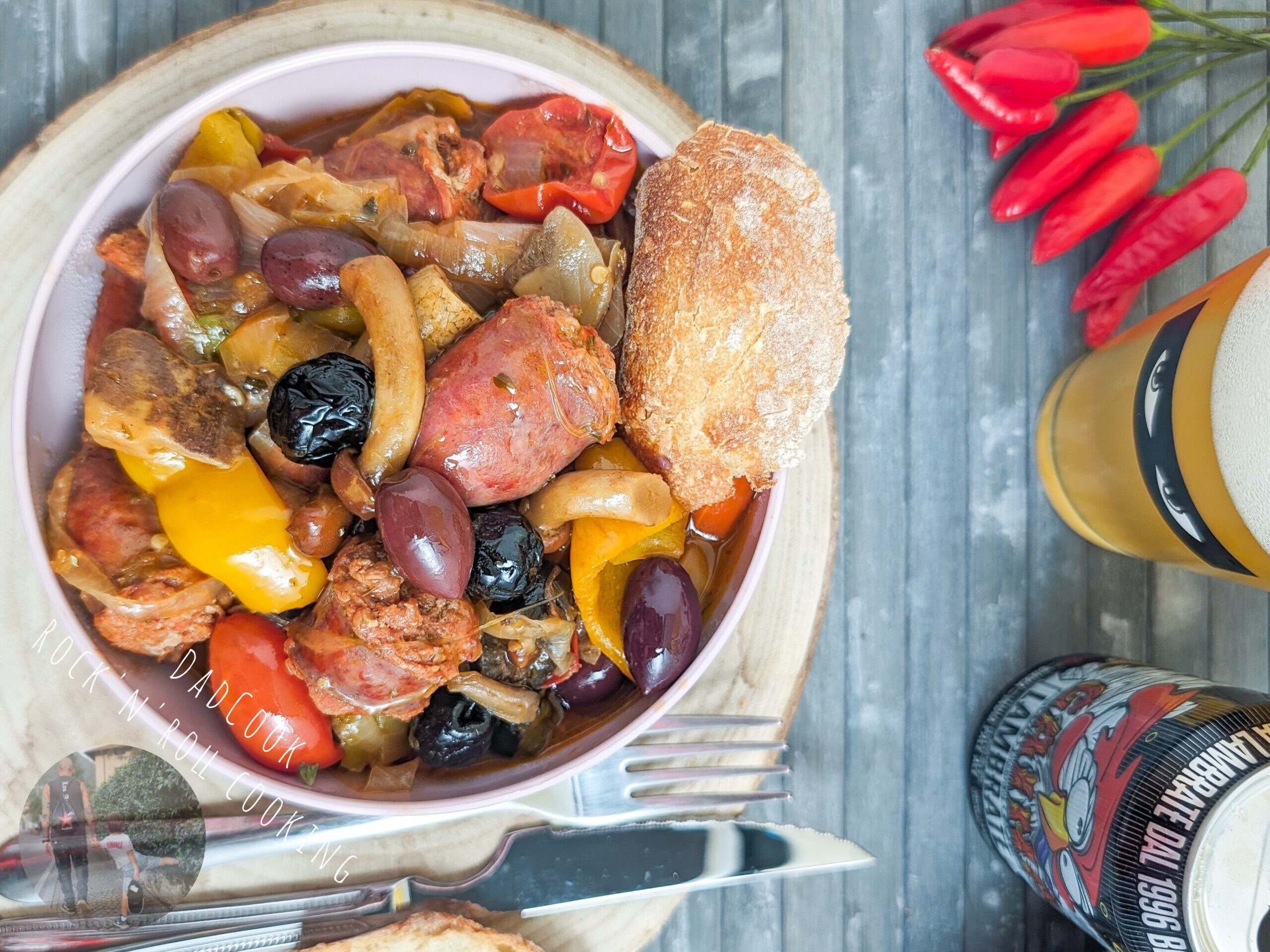 Sausage, Peppers, and Mushrooms in a Skillet: Crispy and Flavorful