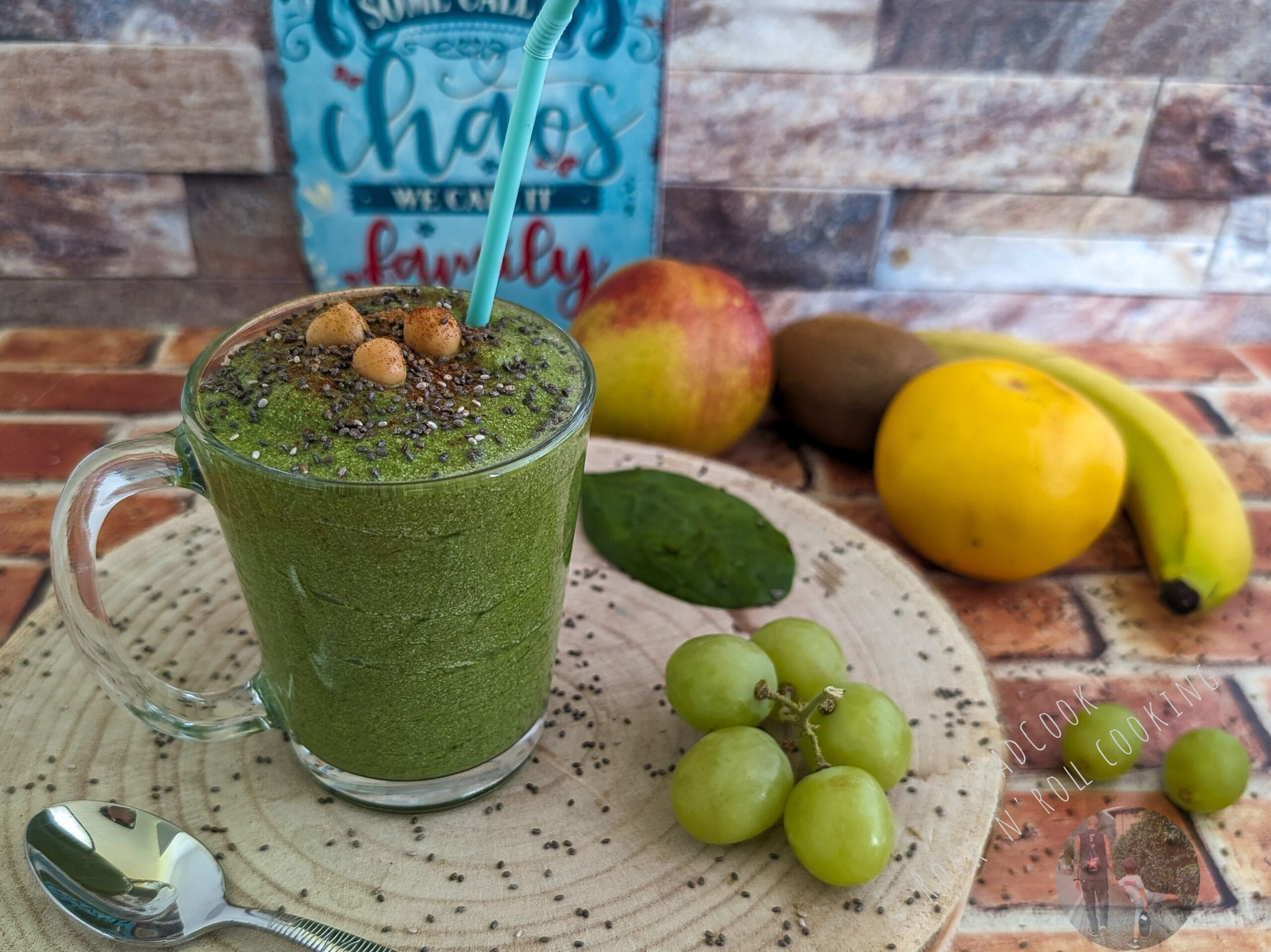 Smoothie: energizing blend with chickpeas and spinach