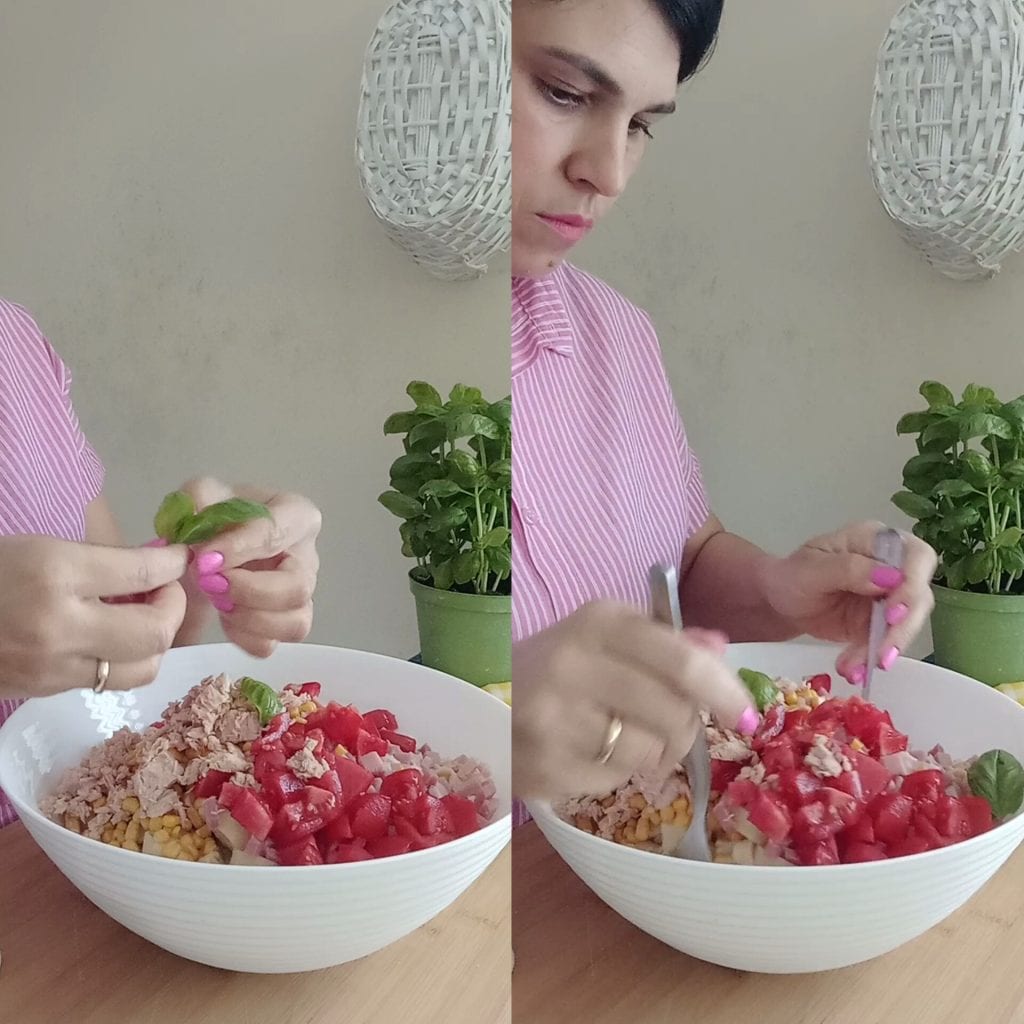 Pasta wheels salad