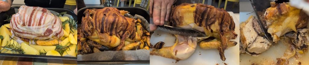 Oven-Roasted Stuffed Guinea Fowl with Chestnuts