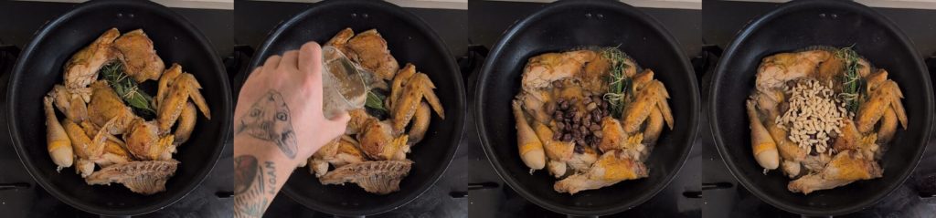 Guinea Fowl Stew Tasty Recipe with Taggiasca Olives and Pine Nuts!