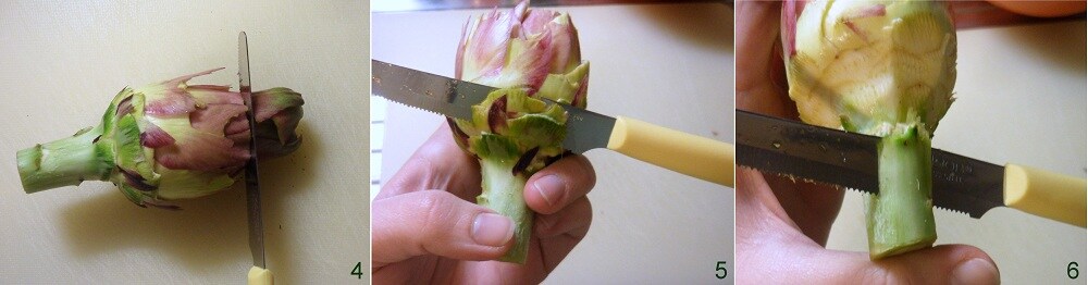 cleaning purple artichokes