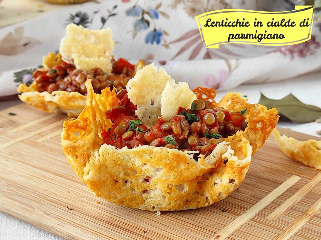 Lentils in Parmesan baskets