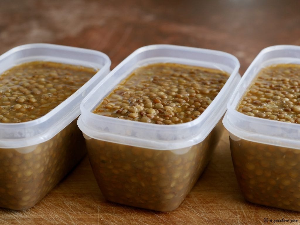 Lentils raw and cooked weight
