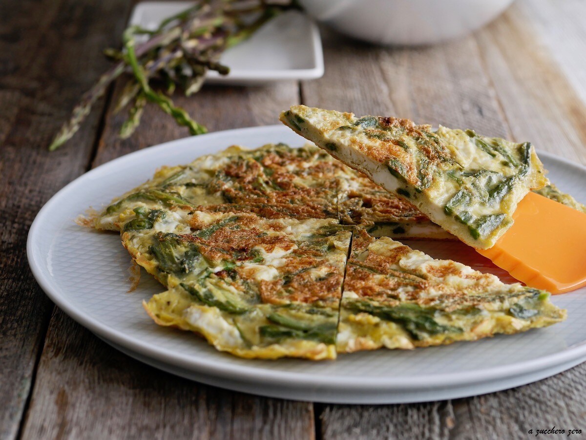 Light Wild Asparagus Omelette in Pan or Oven