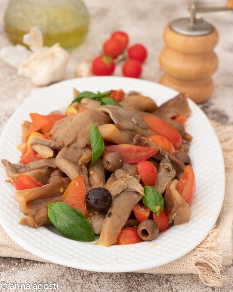Mediterranean Oyster Mushrooms in a Pan