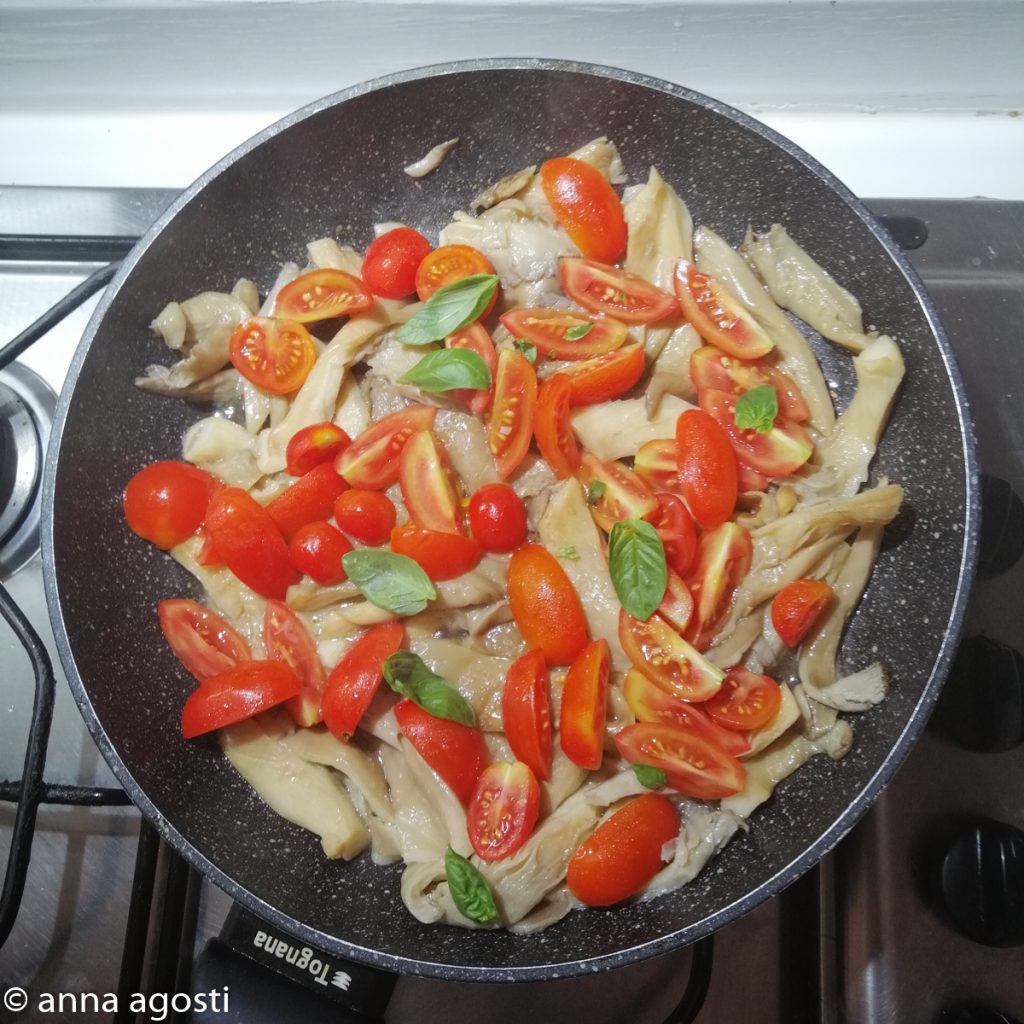 Mediterranean Oyster Mushrooms in a Pan