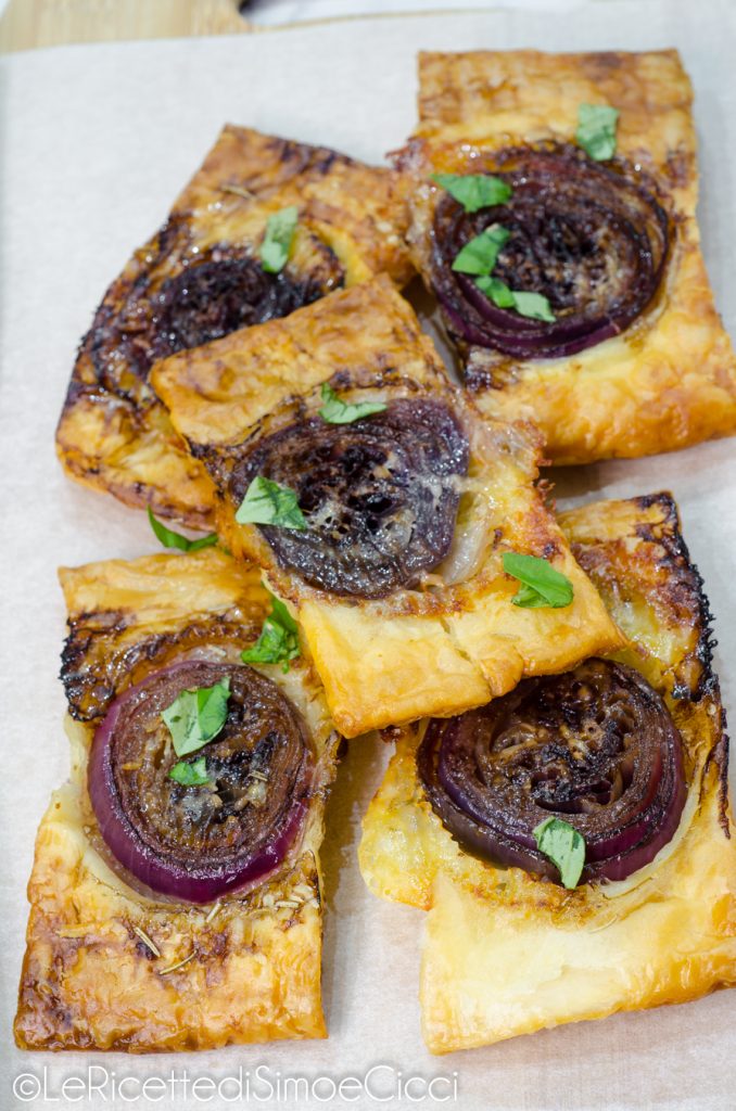 Mini red onion and brie tarte tatins