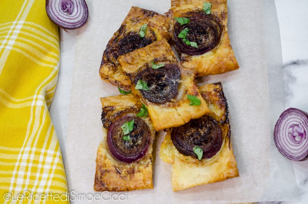 Mini red onion and brie tarte tatins