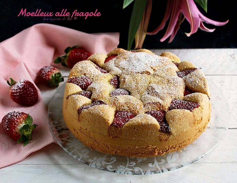 Moelleux with strawberries