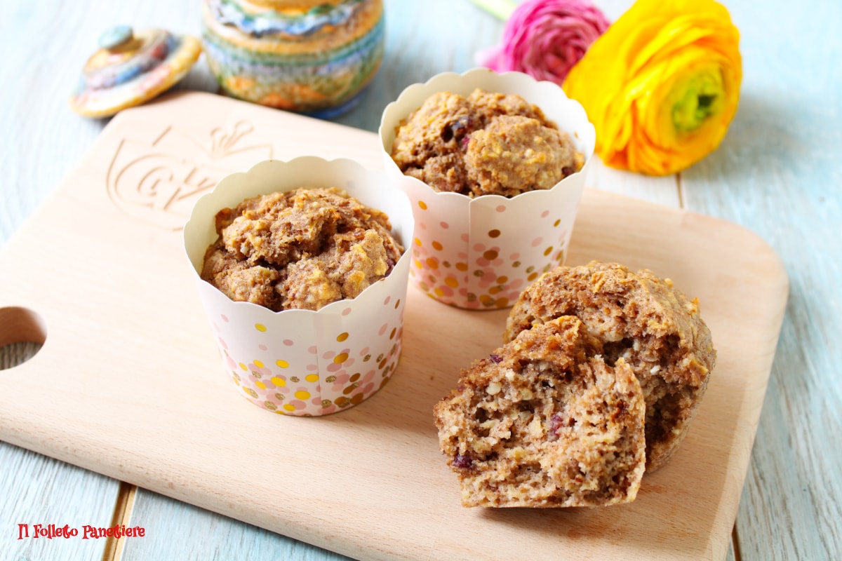 Muffins with Apples and Dried Fruits Without Sugar or Butter