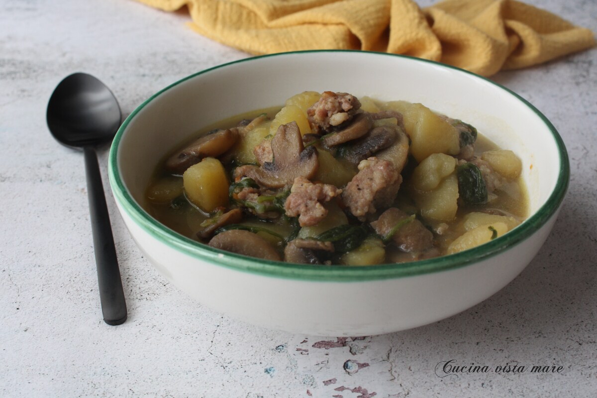 Mushroom, Potato, and Sausage Soup
