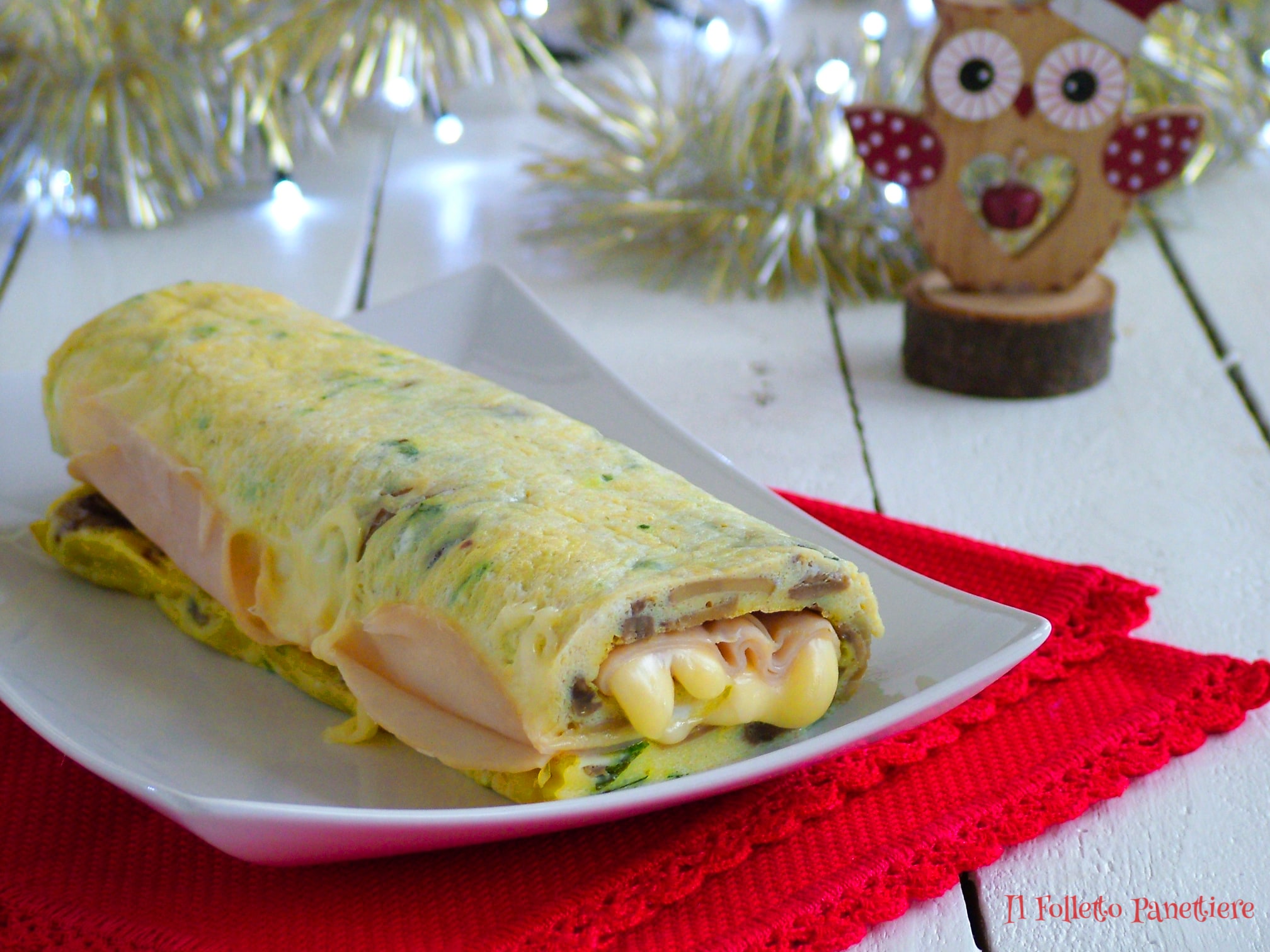 Mushroom Omelette Roll with Turkey and Cheese – Step by Step Recipe