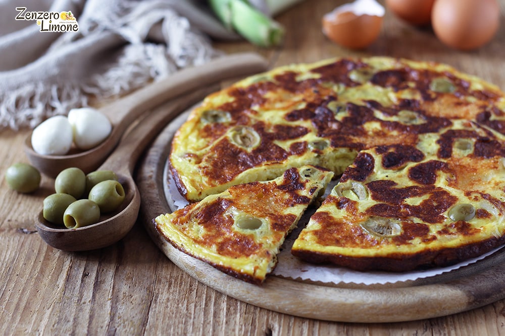 Omelette with Leeks and Mozzarella