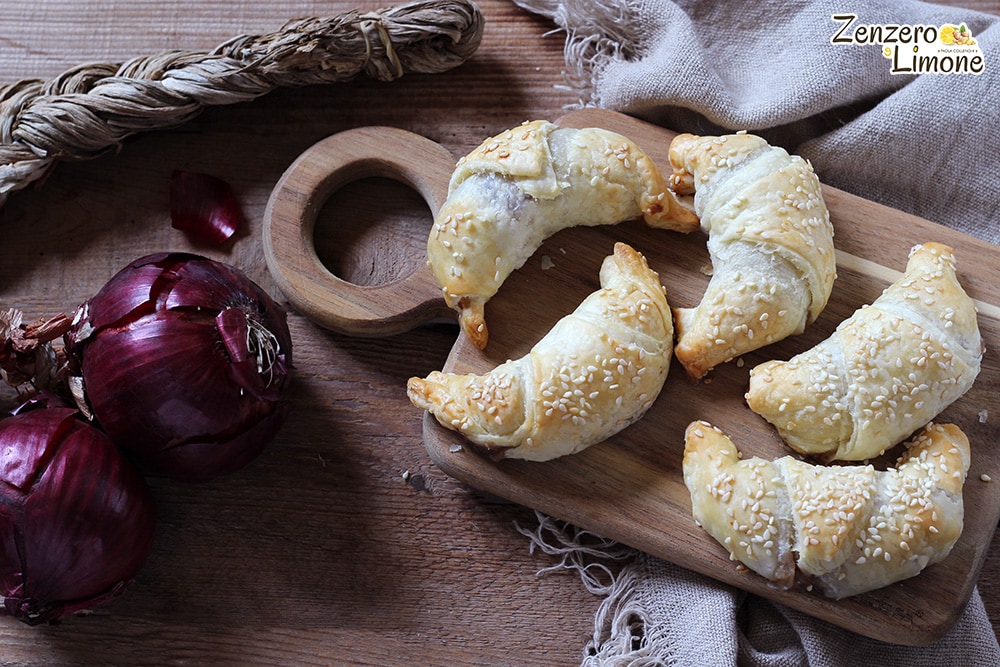 Onion Puff Pastry Croissants