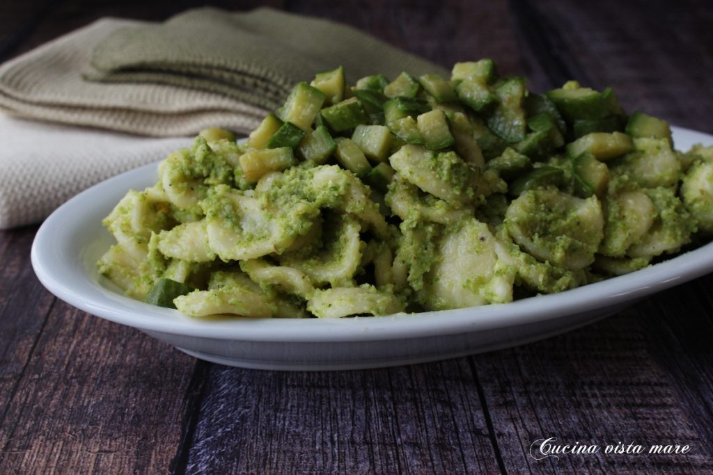Orecchiette with zucchini pesto Sea view kitchen