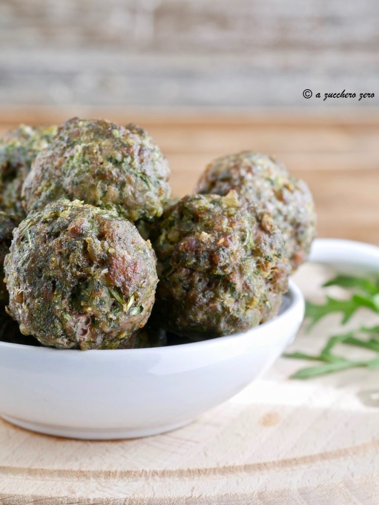 Oven-Baked Meat and Arugula Balls [without eggs]