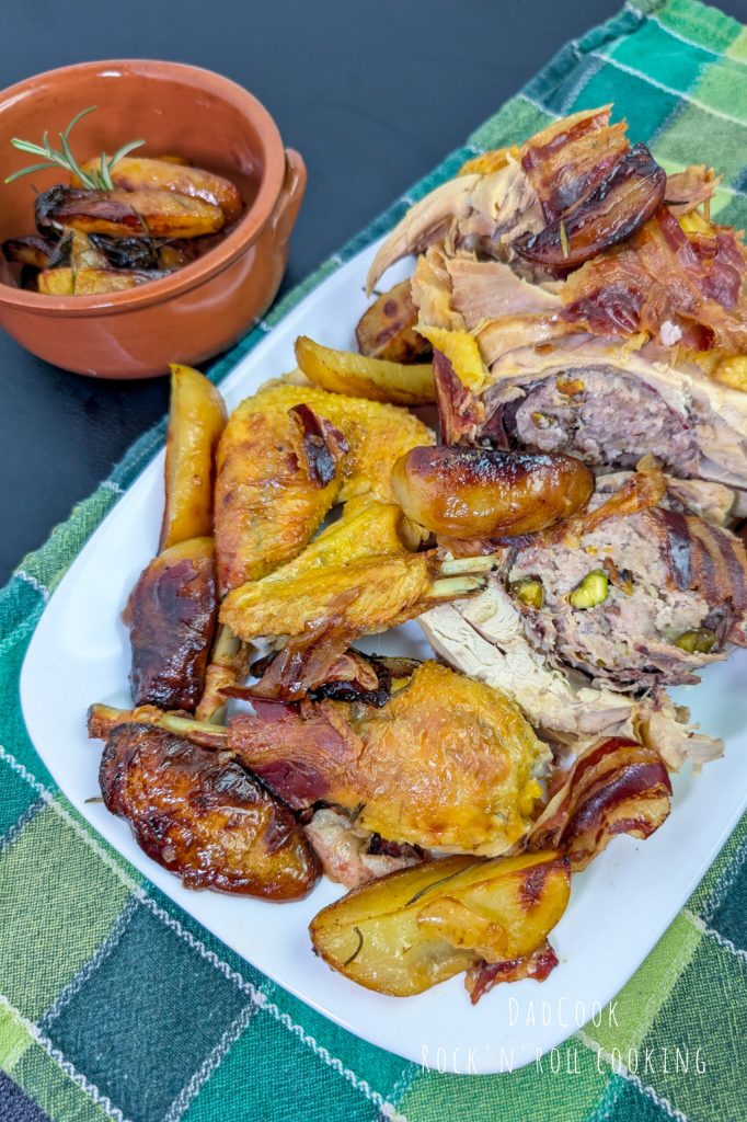 Oven-Roasted Stuffed Guinea Fowl with Chestnuts