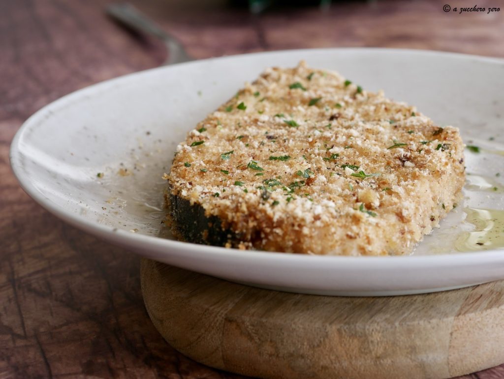 Oven-baked lemon breaded swordfish
