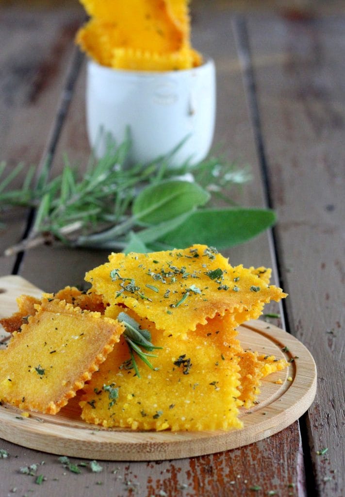 Instant Polenta and Herb Crackers