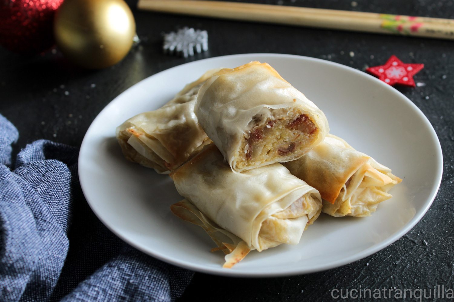 Phyllo Dough Rolls with Persimmons