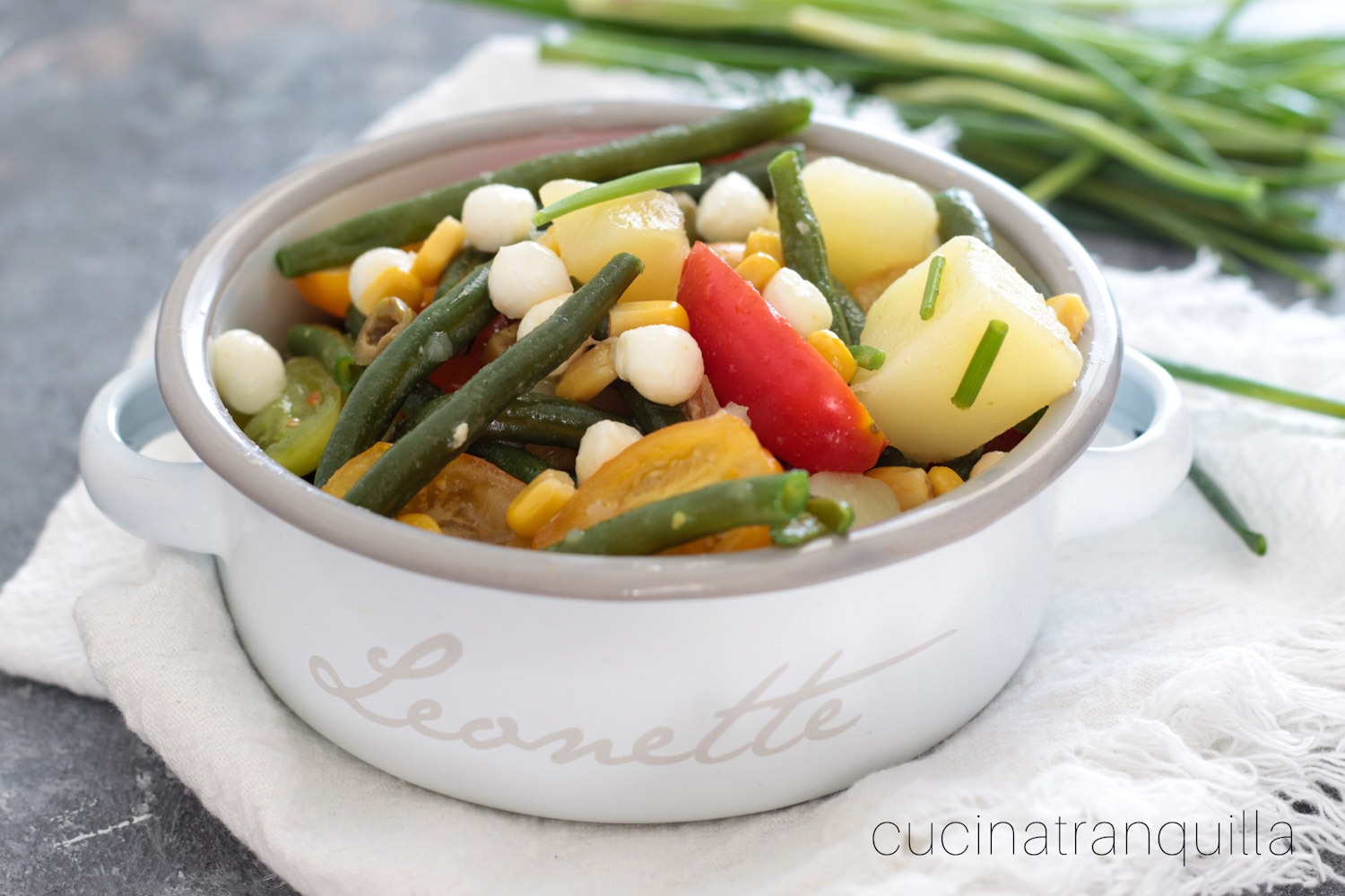 Green Bean Salad with Potatoes and Cherry Tomatoes