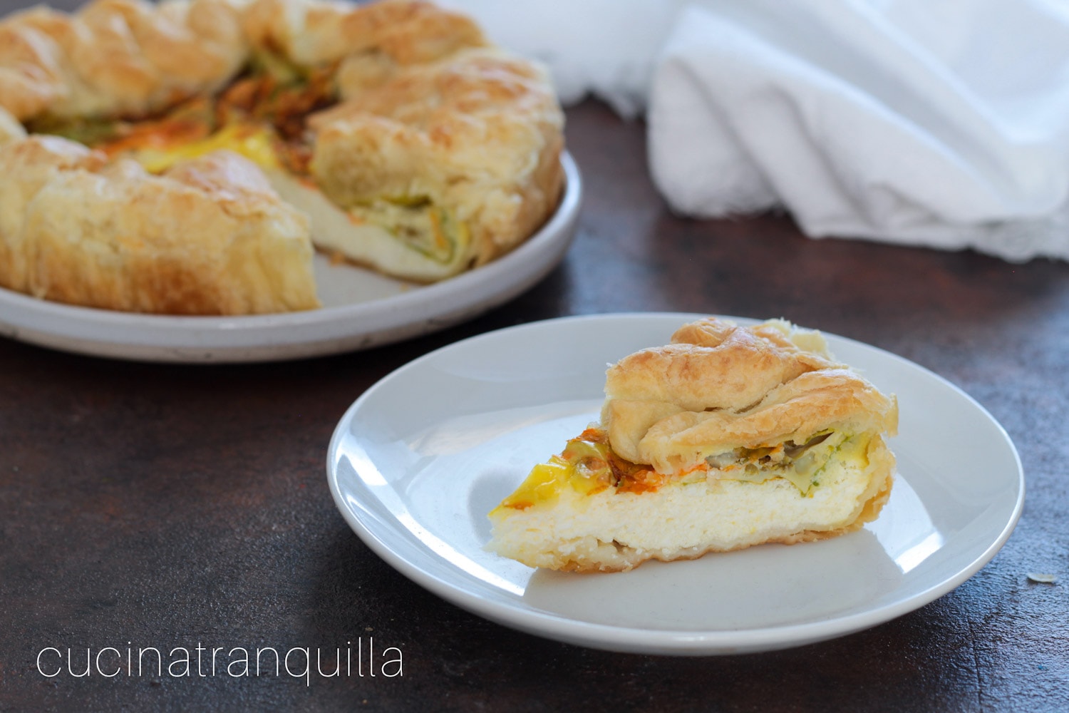 Rustic Pie with Zucchini Flowers and Ricotta