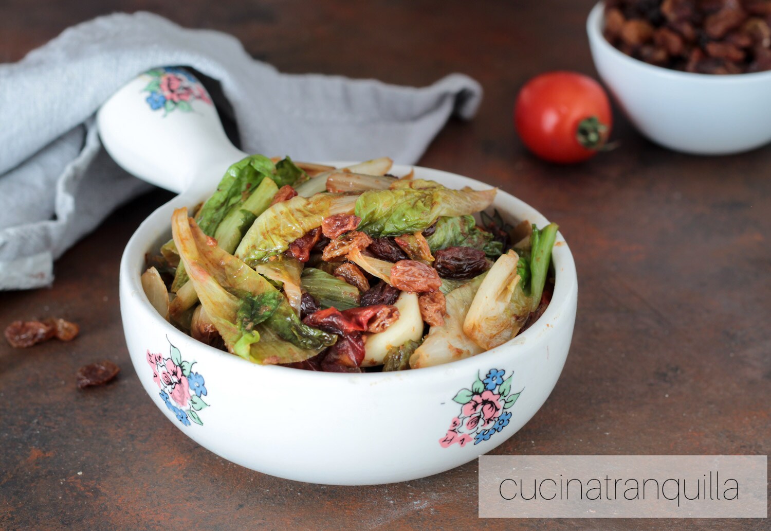 Sautéed Escarole with Anchovies and Raisins