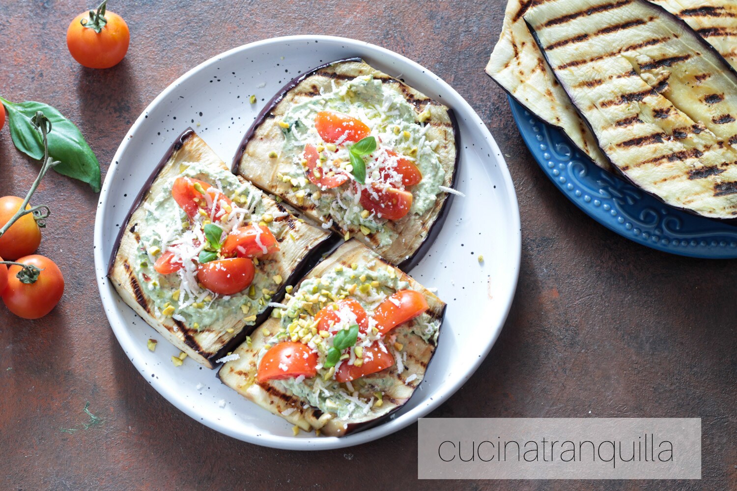Stuffed Eggplants with Basil Cream