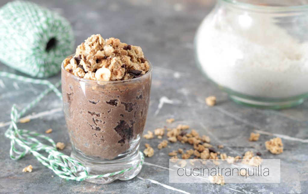 Hot Porridge with Cocoa Soy Milk and Oat Bran