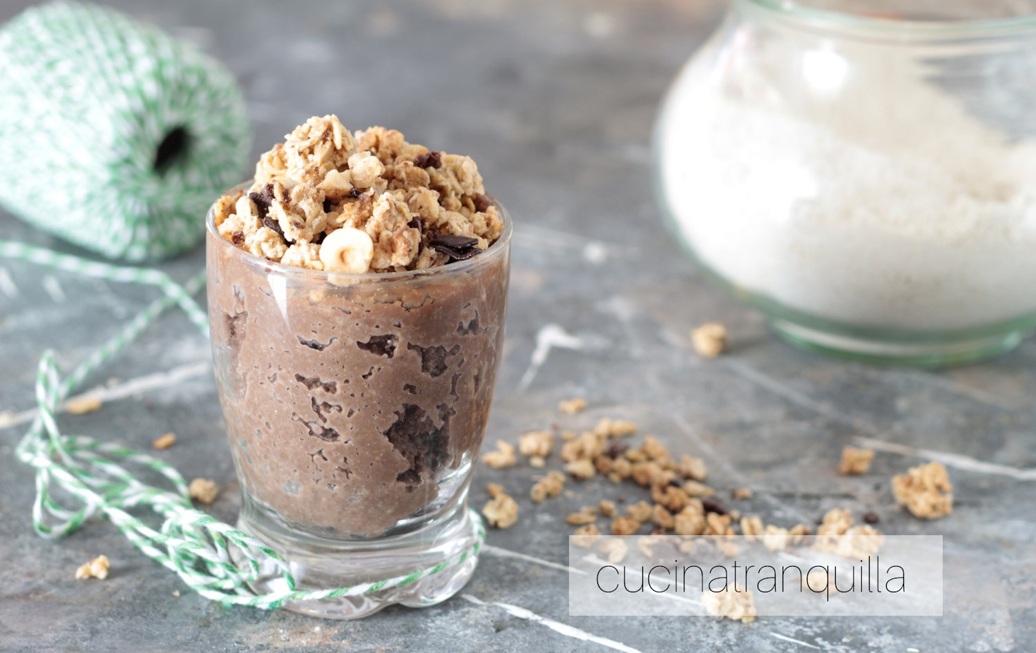 Hot Porridge with Soy Milk, Cocoa, and Oat Bran