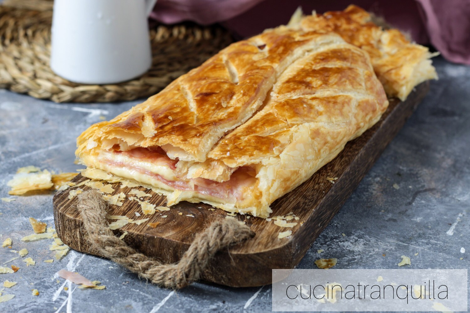 Puff Pastry Strudel with Cooked Ham