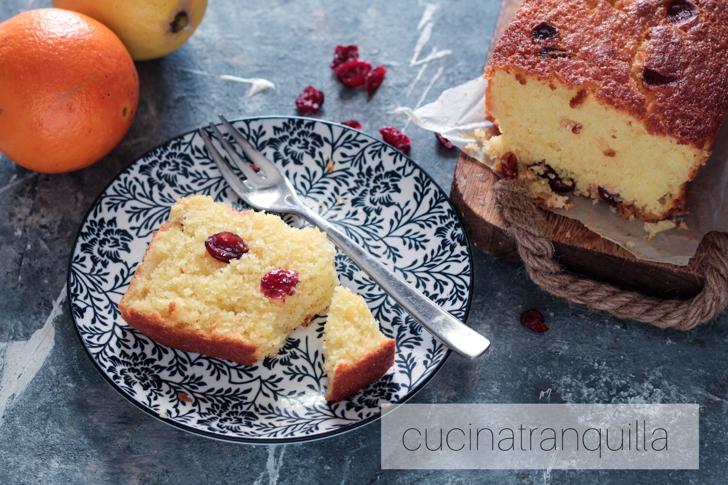 Citrus Plumcake with Dried Blueberries