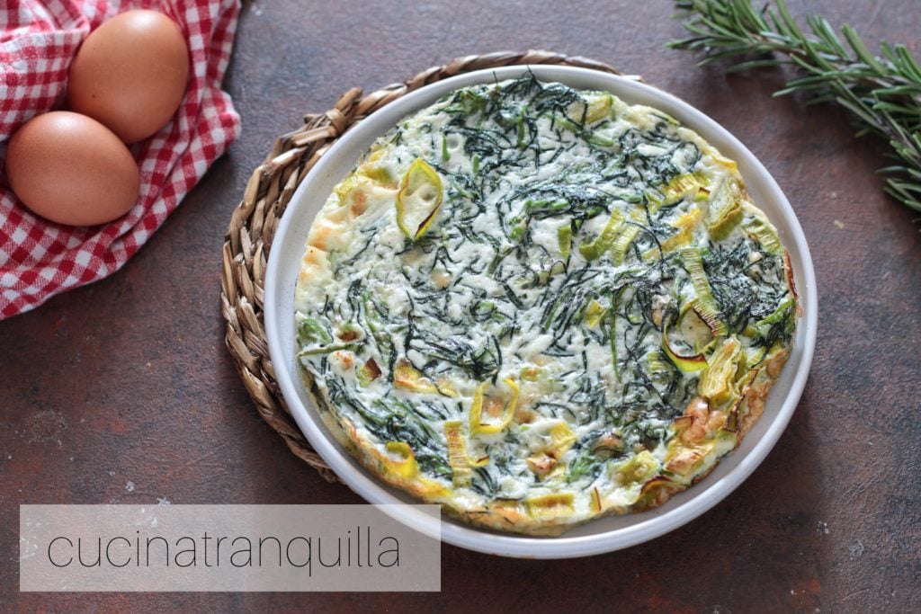 Egg White Frittata with Barba di Frate and Leeks